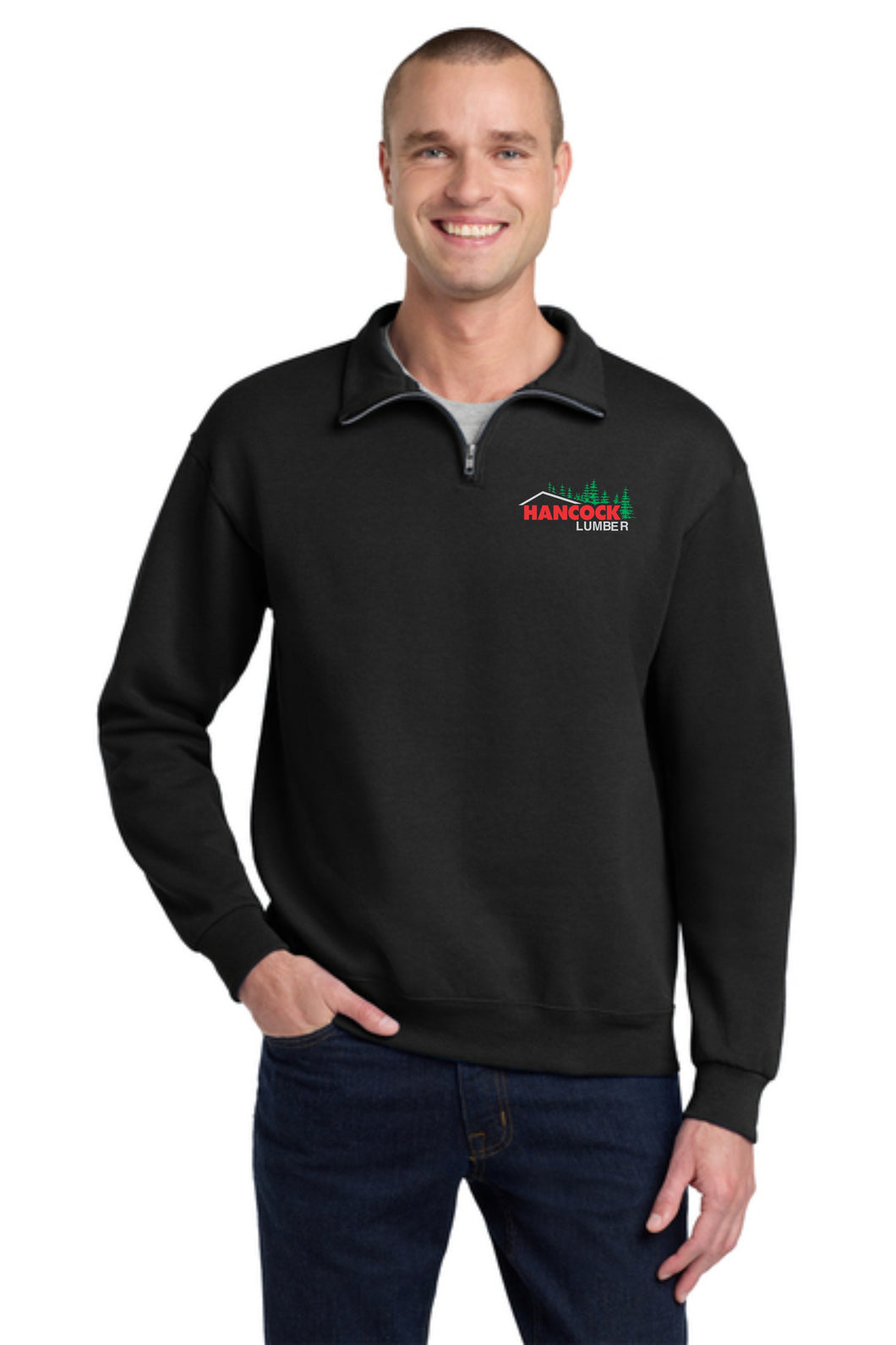 995M  Jerzees® - NuBlend® 1/4-Zip Cadet Collar Sweatshirt in Black