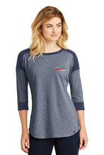 Load image into Gallery viewer, LNEA104  New Era® Ladies Heritage Blend 3/4-Sleeve Baseball Raglan Tee